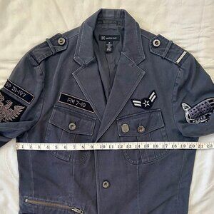Men's INC Militay Style Jacket, Medium, Blue/Ray - Used